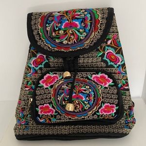 Embroidery Backpack Purse